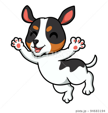 Cute rat terrier dog cartoon posing 94683194