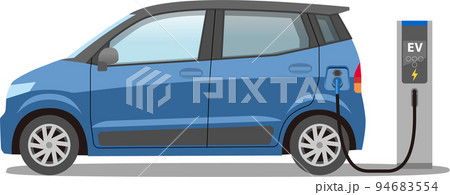電気自動車 EV 充電中 青 94683554