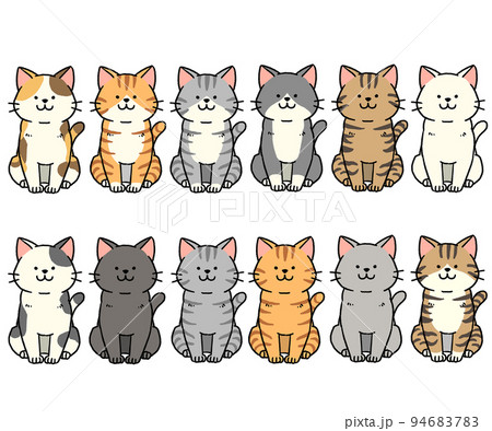 いろいろな模様の猫のセット いろいろな模様の猫のセット 94683783