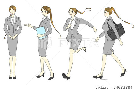 様々な動作のビジネスパーソン　女性セット 94683884
