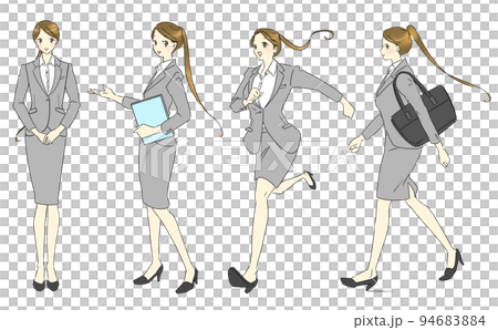 様々な動作のビジネスパーソン　女性セット 94683884