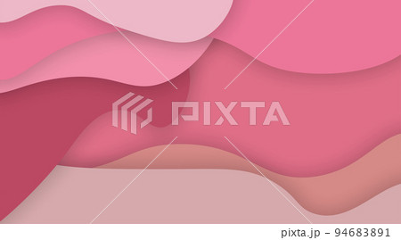Wave paper cut texture pink color background 94683891