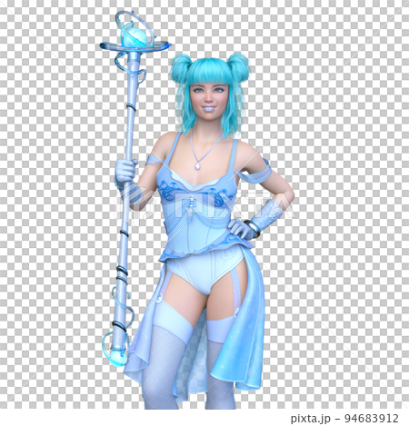 魔法の杖を持つ女性 94683912