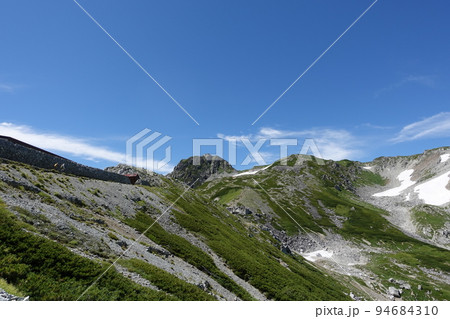 一の越山荘擁壁と浄土山・龍王岳 一の越山荘擁壁と浄土山・龍王岳 94684310