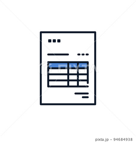 シンプルな請求書のアイコンイラスト シンプルな請求書のアイコンイラスト 94684938