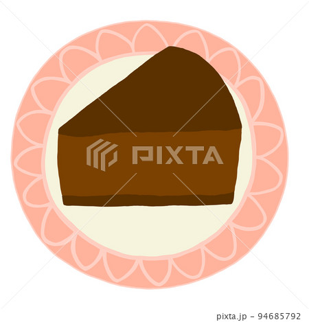 ピンクの皿のチョコレートケーキ ピンクの皿のチョコレートケーキ 94685792