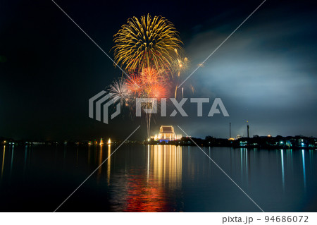 Fireworks Display and Annual Fireworks Festival at Krok Krak temple, Samut Sakhon, Thailand Fireworks Display and Annual Fireworks Festival at Krok Krak temple, Samut Sakhon, Thailand 94686072