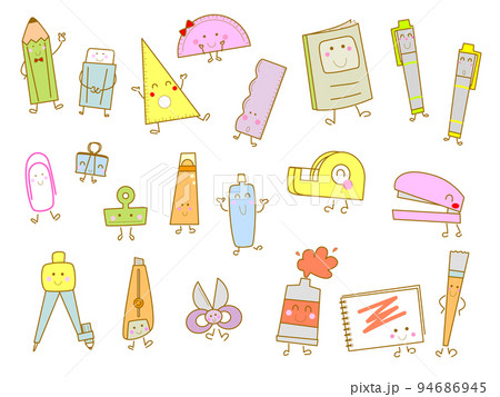 可愛い文房具アイコンセット 94686945