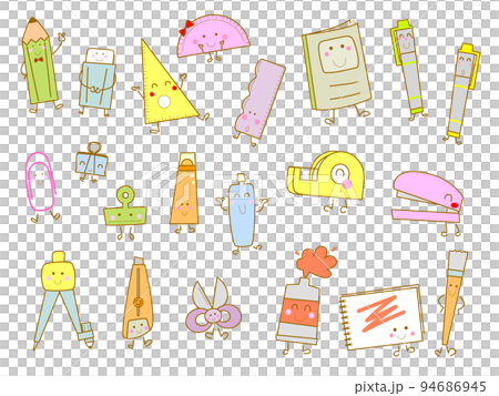 可愛い文房具アイコンセット 94686945