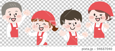 穿著圍裙的超市店員 94687040