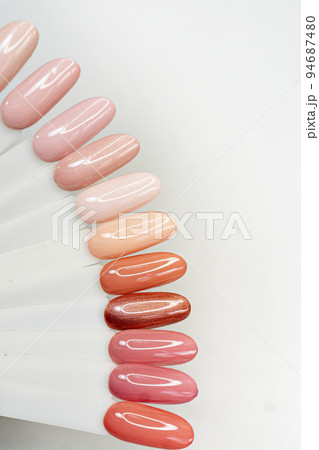 Natural beige nails polish palette 94687480