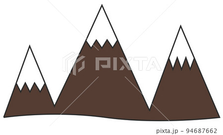 Mountain icon peak, glacier hill terrain winter, landscape symbol rocky 94687662