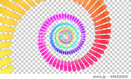 VJ tunnel simple spiral rainbow colorful pop transparent background [different version available] 94688068