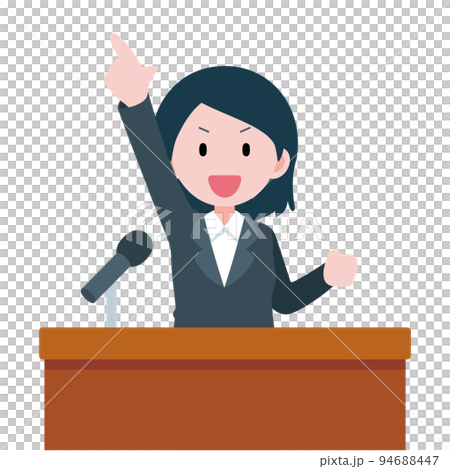 女性政治家が積極的に意見を言う　イラスト 94688447