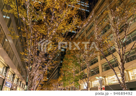 【東京都】輝く街路樹が美しい丸の内のイルミネーション 94689492