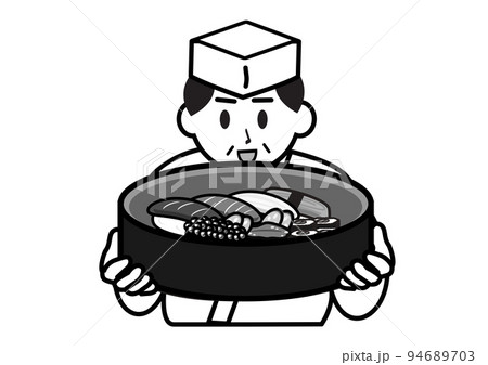 寿司を持つ寿司職人 94689703