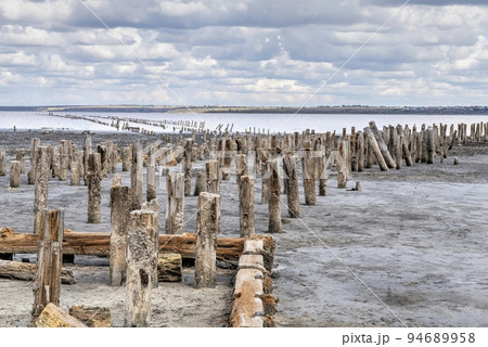 Salty drying lake Kuialnyk near Odessa, Ukraine Salty drying lake Kuialnyk near Odessa, Ukraine 94689958