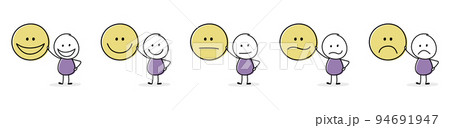 Funny stickman emotional icons. Appraisal design. Vector Funny stickman emotional icons. Appraisal design. Vector 94691947