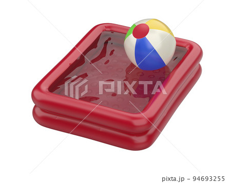 Red childrens pool and beach ball 94693255