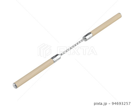Wooden nunchaku with metal chain 94693257
