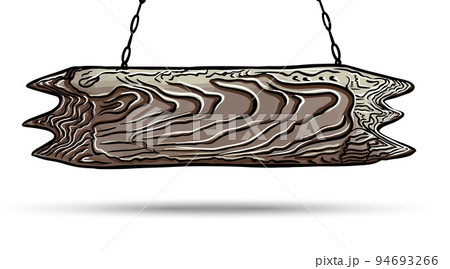 wooden plank in sketch style vector color 94693266