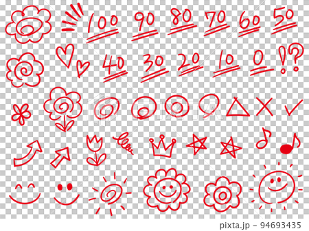 為考試成績、花圈等設置的圖標。紅色 94693435