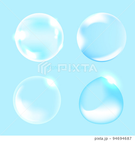 transparent water drops, bubbles texture vector illustration series 94694687