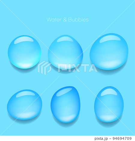 transparent water drops, bubbles texture vector illustration series 94694709