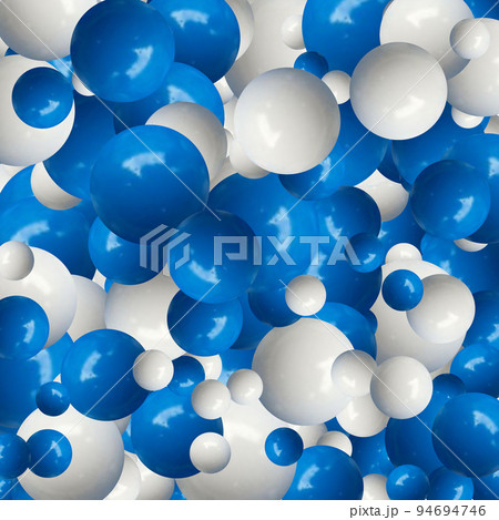 Colorful balls background. Vector background made with gradient meshes. Background design for banner, poster, flyer, card, postcard, cover, brochure. White and blue balls. eps 10 94694746