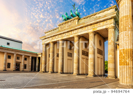 Famous Brandenburg Gate or Brandenburger Tor, side view, Berlin, Germany 94694764