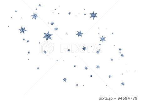降り注ぐ銀色の星のイラスト　グリッター　ラメ　きらきら背景装飾 94694779