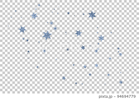 降り注ぐ銀色の星のイラスト　グリッター　ラメ　きらきら背景装飾 94694779