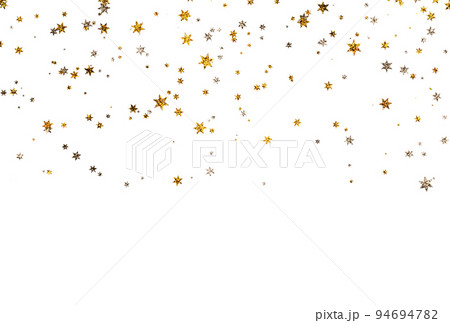 降り注ぐ星のイラスト　グリッター　ラメ　きらきら星屑背景装飾 94694782