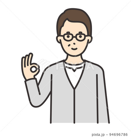 中高年　男性　ポーズ　OK 94696786