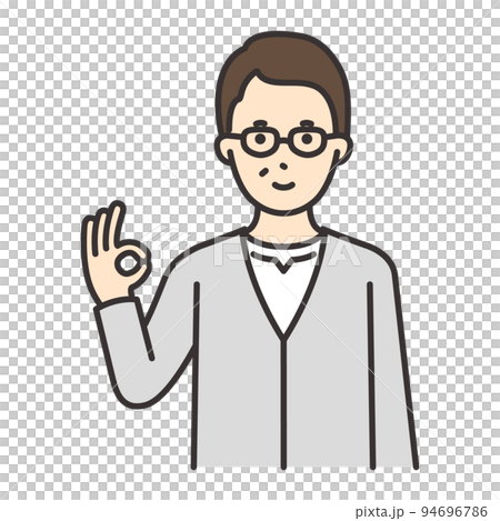 中高年　男性　ポーズ　OK 94696786