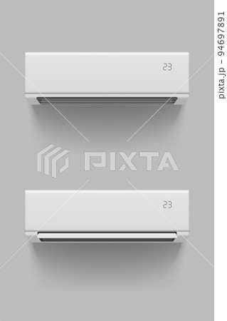 modern white air conditioners front view set modern white air conditioners front view set 94697891