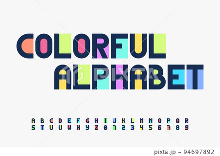 modern flat design colorful alphabet with digits modern flat design colorful alphabet with digits 94697892