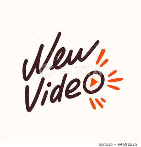 New video sticker for a social media, making a blog or vlog vector flat illustration. Set of cartoon icons for making internet content New video sticker for a social media, making a blog or vlog vector flat illustration. Set of cartoon icons for making internet content 94698228