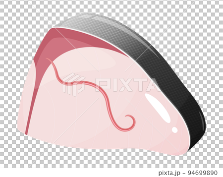 ブリ糸状線虫がいる鰤の切り身のイラスト 94699890