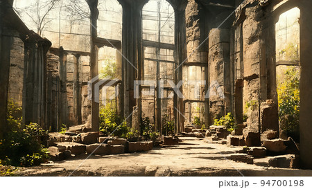 ruins イラスト 廃墟 荒廃 遺跡 ファンタジー 建築物 岩のイラスト素材 [94700198] - PIXTA