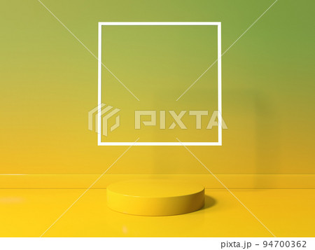 Podium with a square frame in a room - 3D Podium with a square frame in a room - 3D 94700362