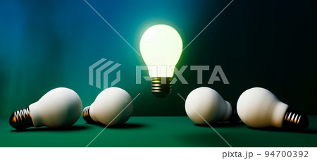 One out unique idea light bulb - 3D One out unique idea light bulb - 3D 94700392