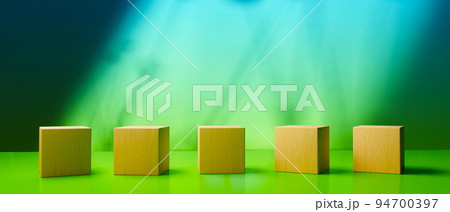 Square blocks and cubes - geometric shapes - 3Dのイラスト素材 [94700397] - PIXTA