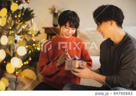 クリスマスツリー　リビング　夜　　 94700883