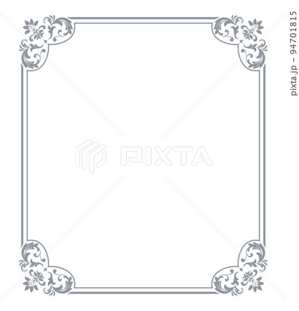 Decorative frame Elegant vector element for design in Eastern style, place for text. Floral gray and white border. Lace illustration for invitations and greeting cards Decorative frame Elegant vector element for design in Eastern style, place for text. Floral gray and white border. Lace illustration for invitations and greeting cards 94701815