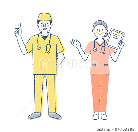 医療従事者の男女 医療従事者の男女 94703388