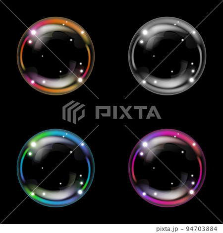 Colorful realistic soap bubbles set 94703884