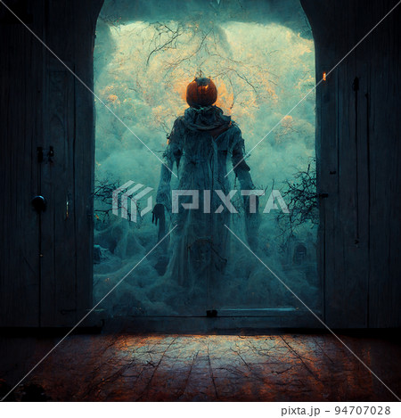 scary ghost emerging from smoke horror Halloween scary ghost emerging from smoke horror Halloween 94707028