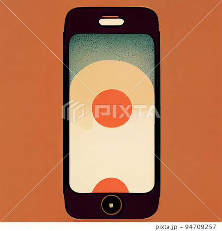 Touch smartphone flat illustration on orange background. Mobile phone flat illustration. Modern gadget icon. Digital illustration. Touch smartphone flat illustration on orange background. Mobile phone flat illustration. Modern gadget icon. Digital illustration. 94709257