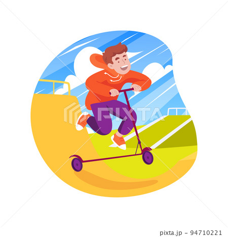 Freestyle scootering isolated cartoon vector illustration. 94710221